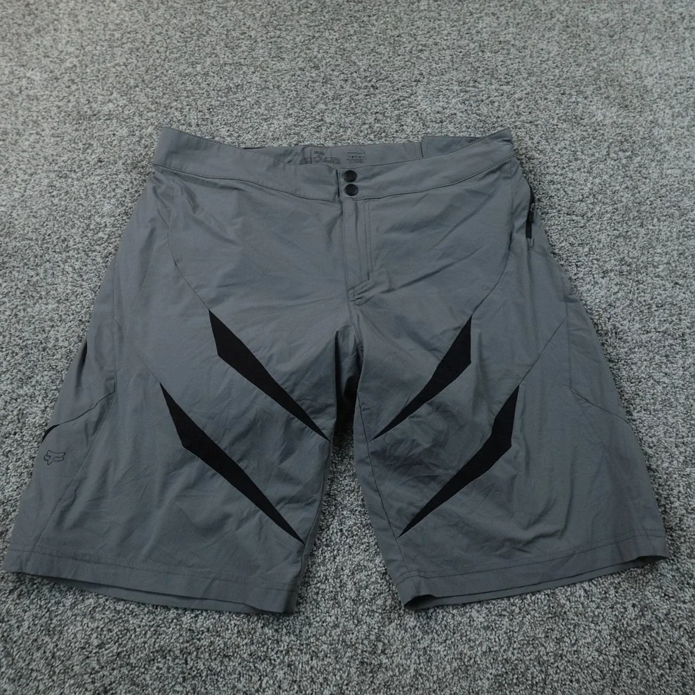 Fox Racing Shorts Mens 38 Gray Black Mountain Bike BMX Cycling Head Performance